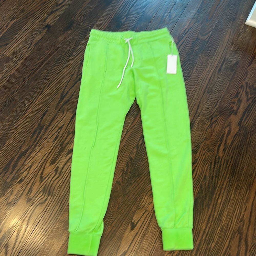 NWT Cotton Citizen‎ The London Jogger Women's S Neon Green!